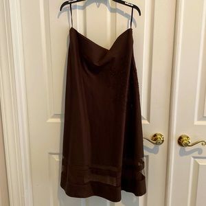 Chocolate brown beaded skirt